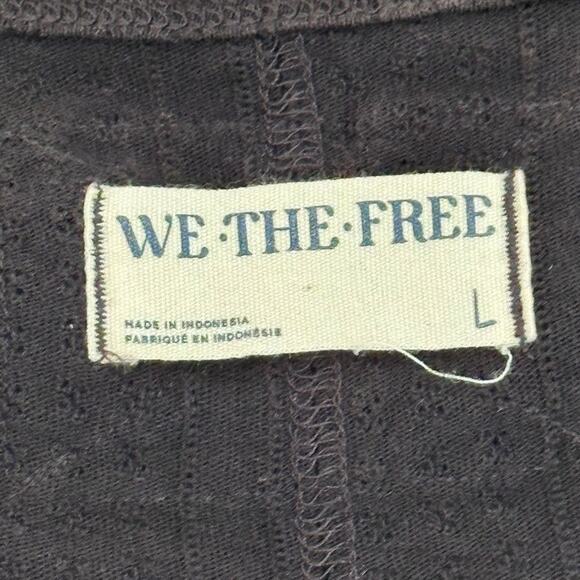 Free People We the Free Hope Henley Top, Black, Size Large - Picture 4 of 7